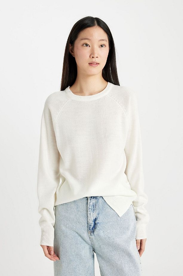 Regular Fit Yumuşak Dokulu Bisiklet Yaka Basic Düz Triko Kazak I6913az24wn - 3