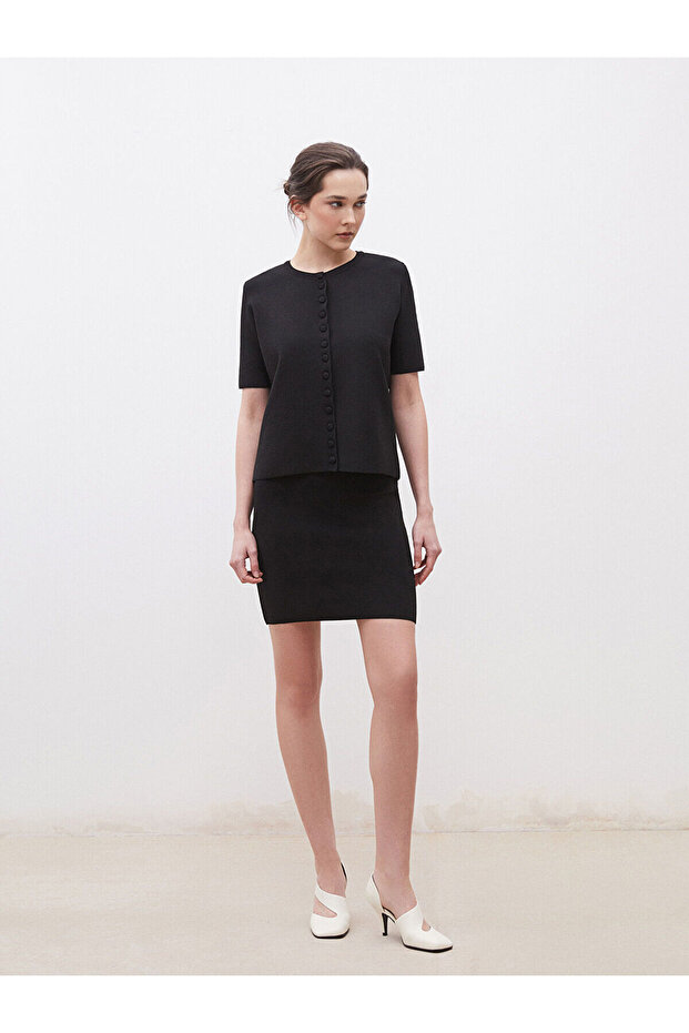 Slim Fit Knitwear Mini Skirt
