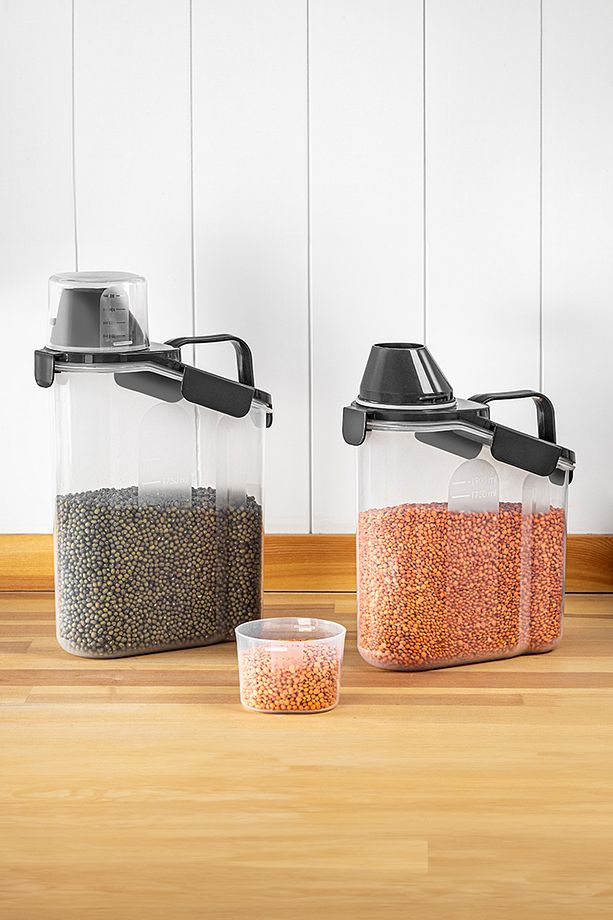 2300ml 4'lü Kırılmaz Erzak Saklama Kabı Seti Sızdırmaz Çift Contalı Geniş Hazne Ölçekli Kapak - 3