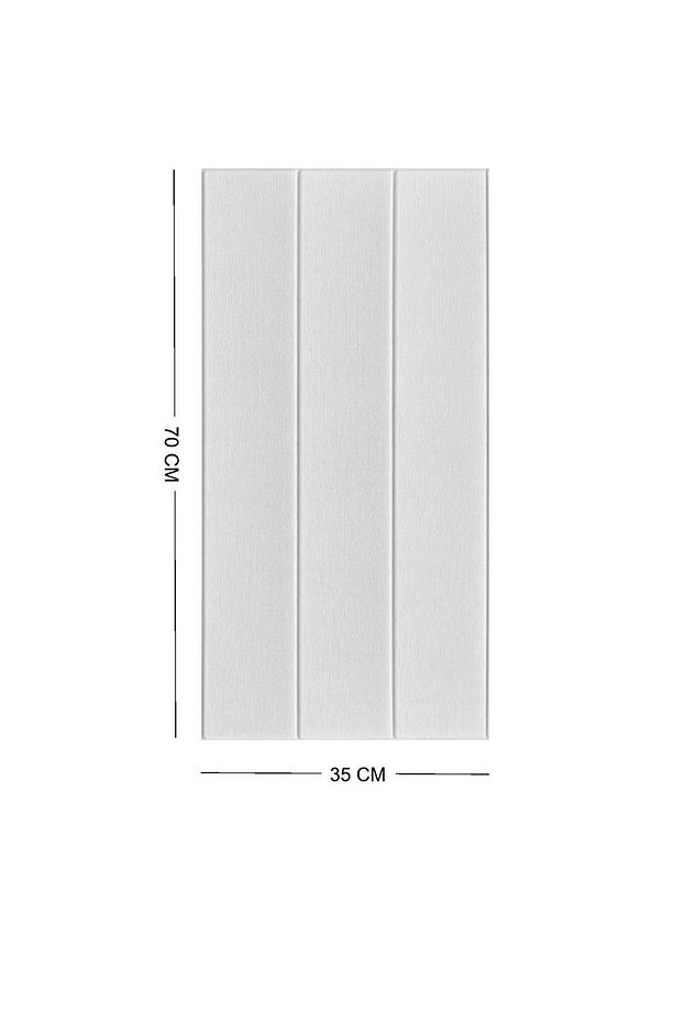 70x35cm 0,25 M2 Kendinden Yapışkanlı Beyaz Ahşap Kendinden Yapışkanlı Esnek Lambri Duvar Paneli - 6