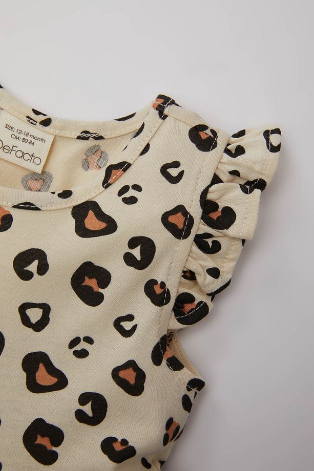 Kız Bebek Leopar Desenli Kolsuz Elbise A0136a524sm - 2