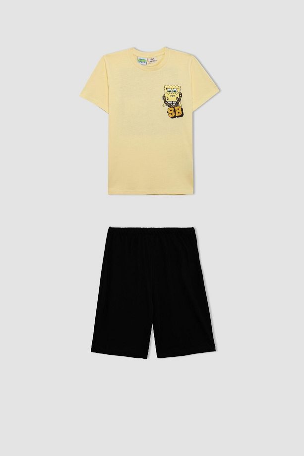 Erkek Çocuk Spongebob Pijama Takımı Bisiklet Yaka Kısa Kollu Üst Şort C2845a824sm - 7
