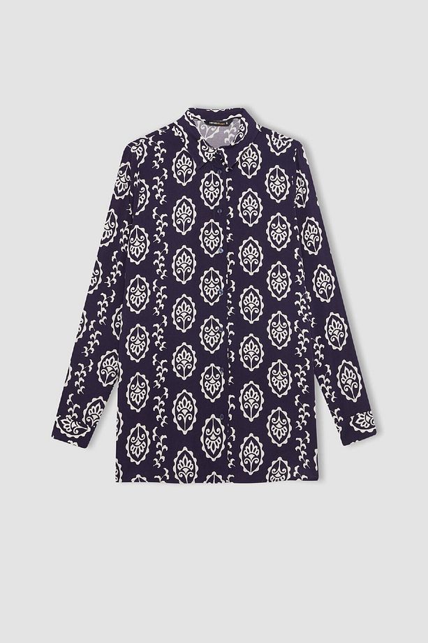 Loose Fit Gömlek Yaka Uzun Kollu Tunik T0609az24sp - 7