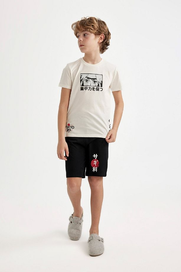 Erkek Çocuk Pijama Takımı Baskılı Kısa Kollu Üst Şort C2781a824sm - 3