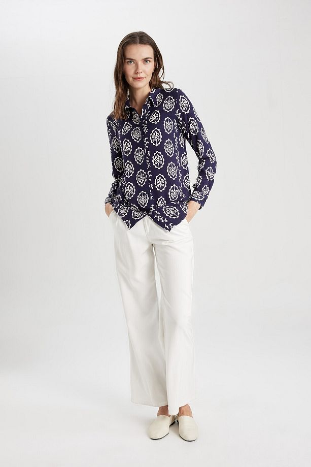 Loose Fit Gömlek Yaka Uzun Kollu Tunik T0609az24sp - 2
