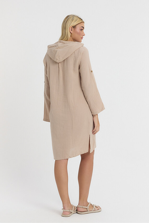 MÜSLİN KAPÜŞONLU TUNİK - 5