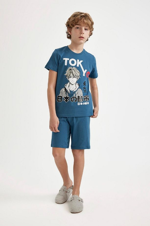 Erkek Çocuk Pijama Takımı Baskılı Kısa Kollu Üst Şort C2783a824sm - 5
