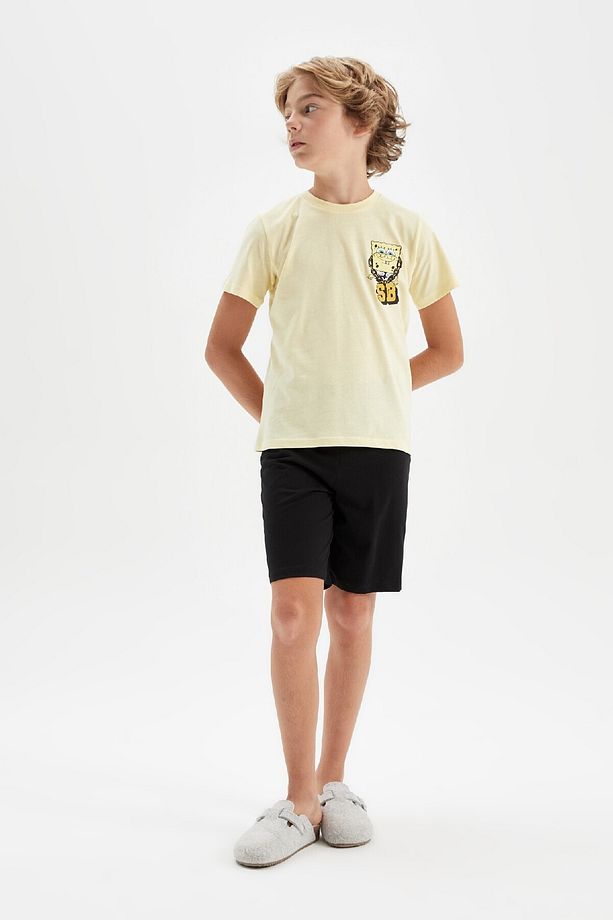 Erkek Çocuk Spongebob Pijama Takımı Bisiklet Yaka Kısa Kollu Üst Şort C2845a824sm - 3