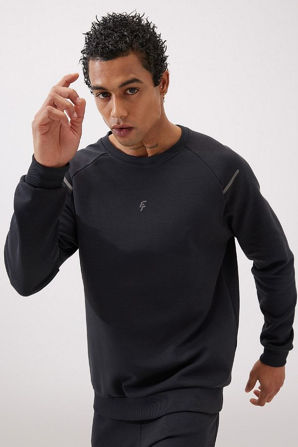 DeFactoFit Standart Fit Bisiklet Yaka Skuba Dalgıç Kumaş Sporcu Sweatshirt C2311AX24SP - 1