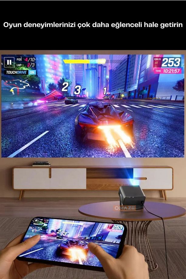 V8 Vision Android Taşınabilir Sinema Projeksiyon Wifi Destekli En Güncel Sürüm Akıllı Projektör - 4