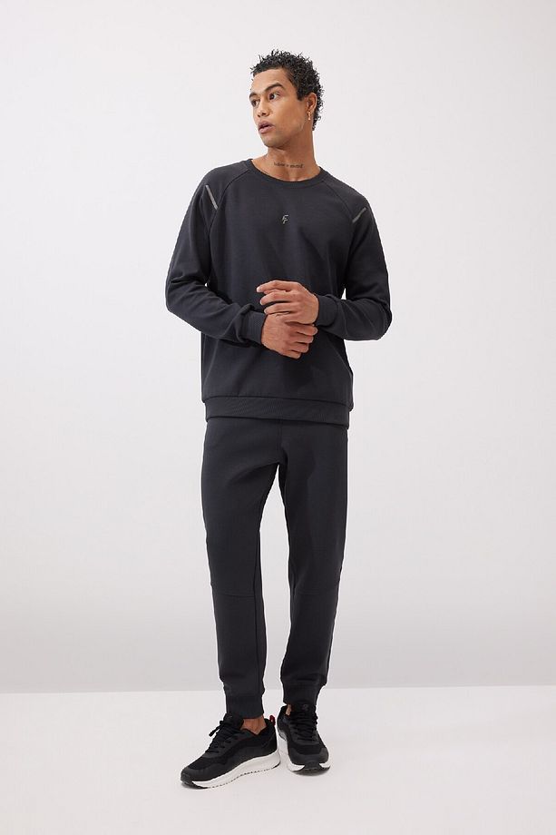 DeFactoFit Standart Fit Bisiklet Yaka Skuba Dalgıç Kumaş Sporcu Sweatshirt C2311AX24SP - 2