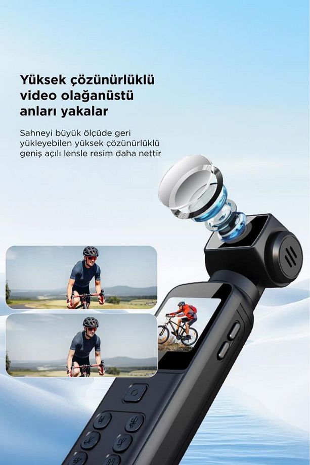 CMR-22 Siyah 4k 360 Derece Wifi Gece Görüşlü Aksiyon Kamerası - 7