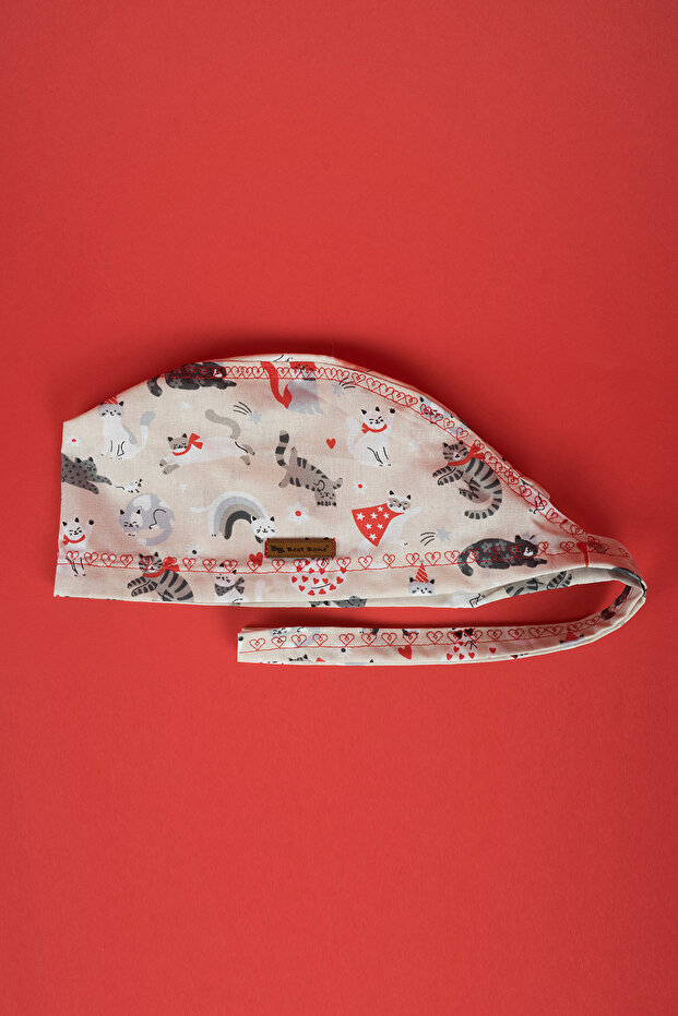 Tatlı Kediler Desenli Cerrahi Bone - 3