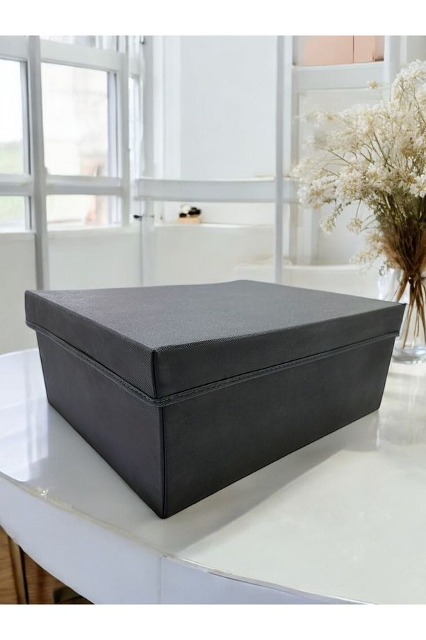 2 Adet Kapaklı Dolap İçi Düzenleyici Kutu Çok Amaçlı Saklama Kutusu XXLarge 50x40x20 cm - 4