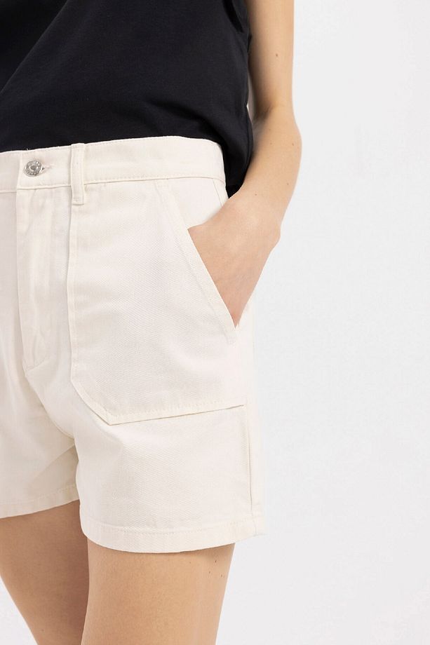 Yüksek Bel Duble Paça Gabardin Şort A8124AX24HS - 4