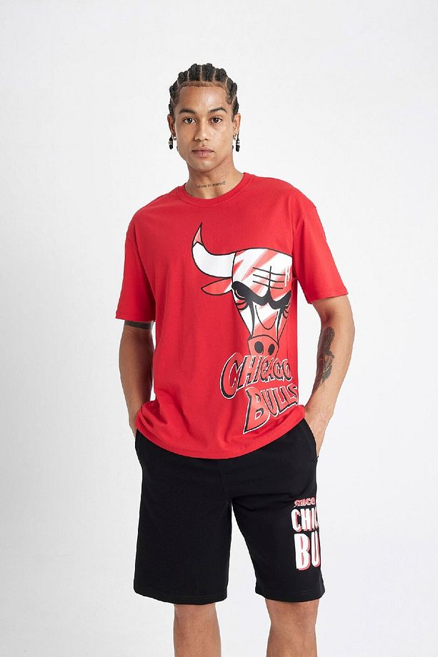 DeFactoFit NBA Chicago Bulls Standart Fit Kısa Paça Şort C4462AX24HS - 4