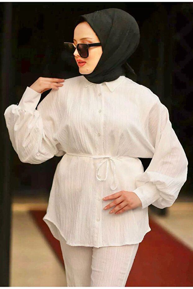 Lara Buttoned Double Suit with Laces - 2