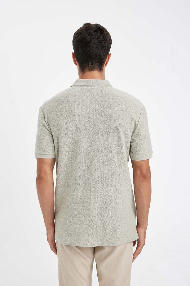 Regular Fit Kısa Kollu Krep Polo Tişört C4149AX24SM - 7