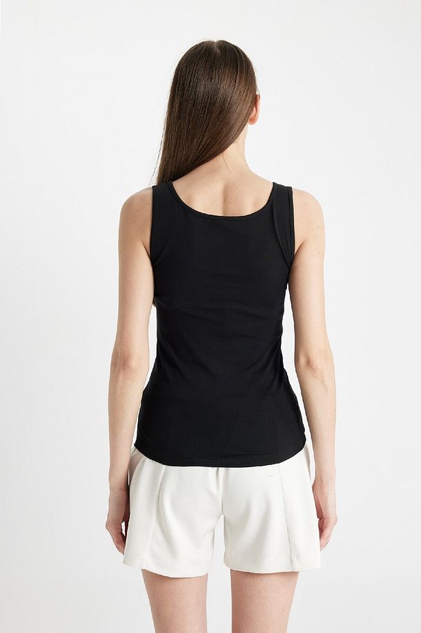 Regular Fit Pamuklu Basic Düz Siyah Iç Atlet-fall In Love R9041az24au - 6