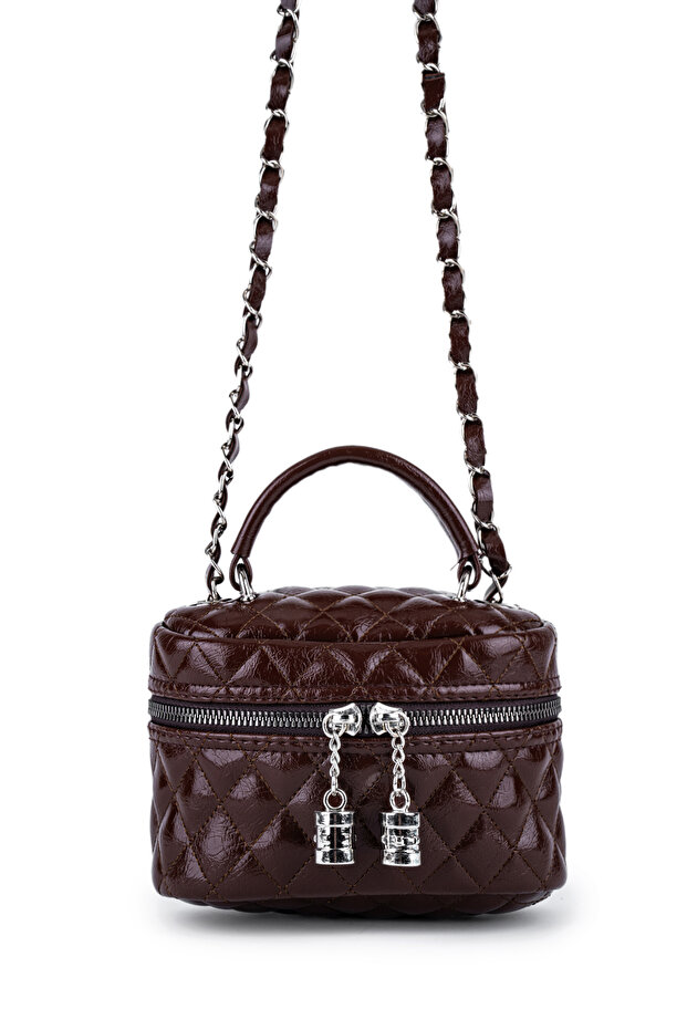 Faux Leather Almira Women's Crossbody Bag Dark Brown