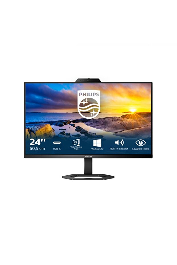 Monitor WLED IPS Philips 23.8" FHD 75Hz 4ms HDMI DisplayPort USB USB-C Webcam Pivot 24E1N5300HE/00 - 1