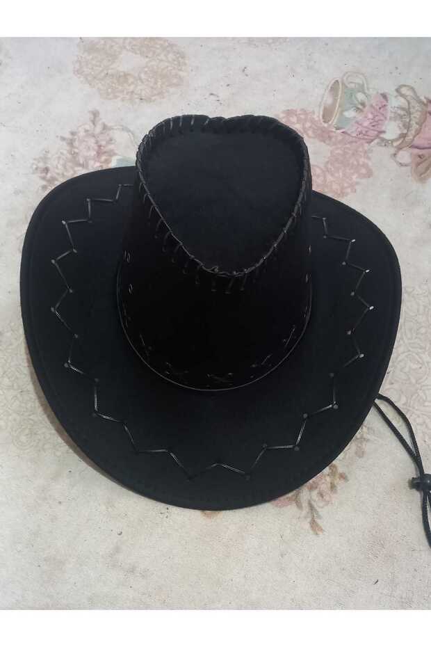 Erkek İpli Süet Hasır Spor Kovboy Foter Şapka - 1