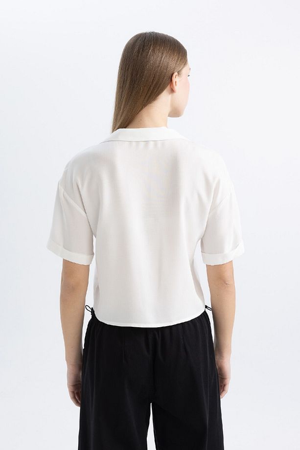 Coool Oversize Geniş Kalıp Pijama Yaka Kısa Kollu Gömlek C3751ax24sp - 5