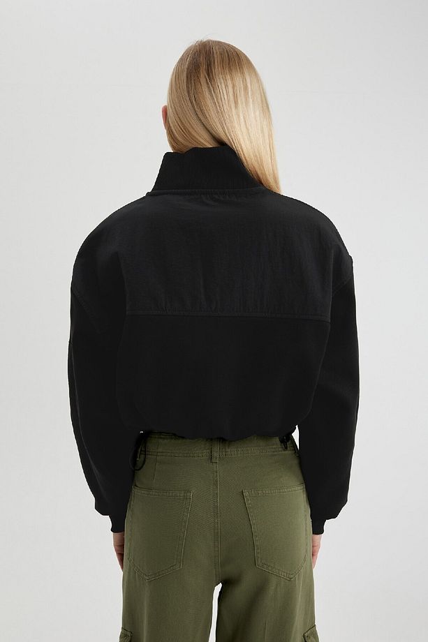 Coool Fermuarlı Yaka Crop Kalın Sweatshirt C4395ax24sp - 6