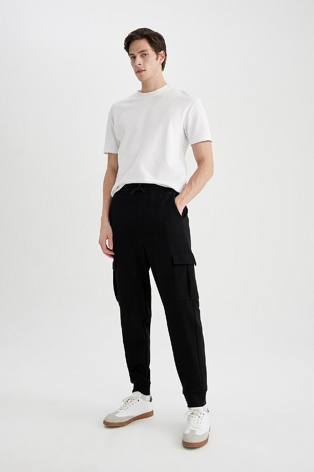 Oversize Geniş Kalıp Jogger Eşofman Altı Pike Kargo Cepli Beli Bağcıklı Lastikli Paça C4043ax24sp - 3