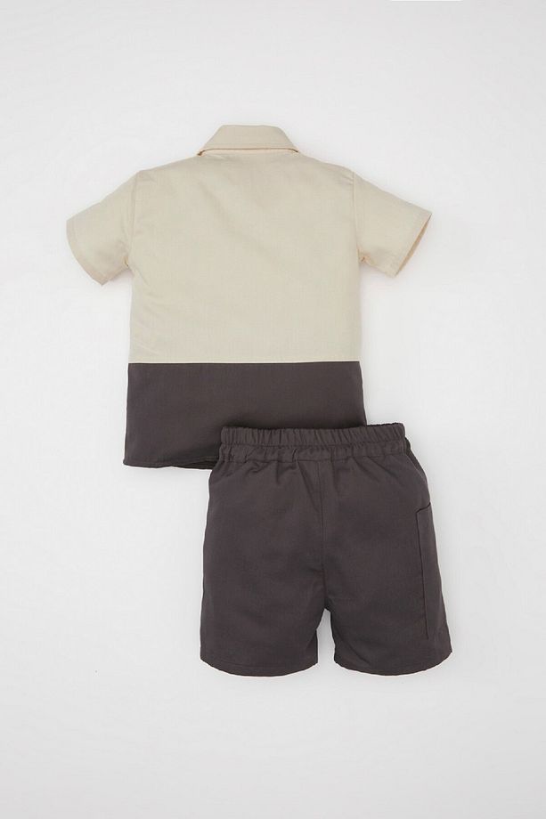 Erkek Bebek 2'li Takım Poplin Kısa Kollu Gömlek Şort C3431a524sm - 5