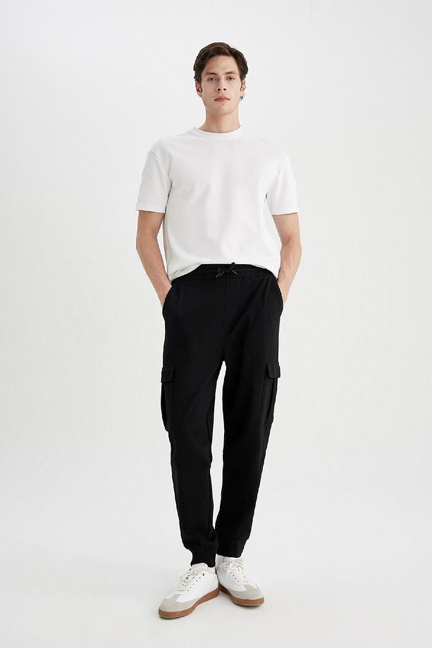 Oversize Geniş Kalıp Jogger Eşofman Altı Pike Kargo Cepli Beli Bağcıklı Lastikli Paça C4043ax24sp - 1