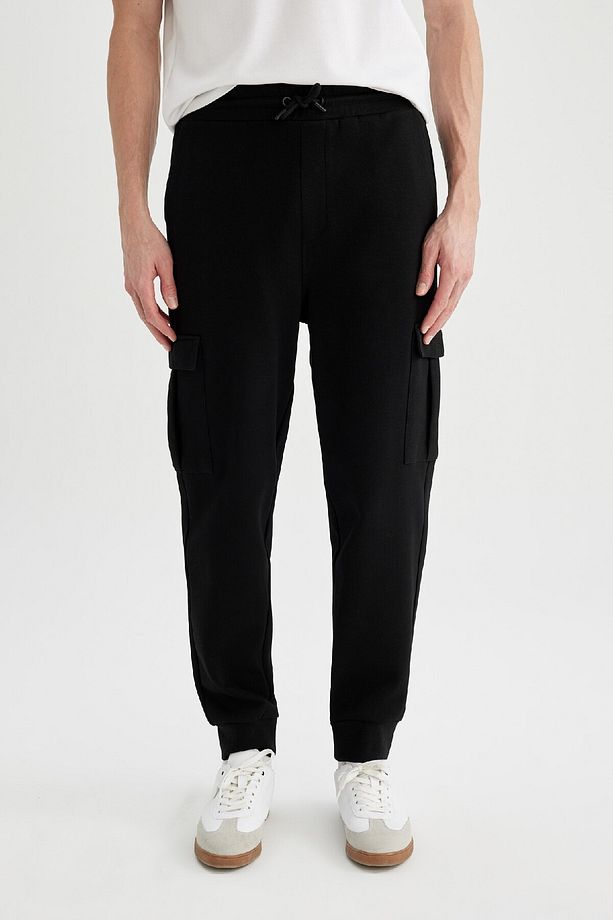 Oversize Geniş Kalıp Jogger Eşofman Altı Pike Kargo Cepli Beli Bağcıklı Lastikli Paça C4043ax24sp - 4