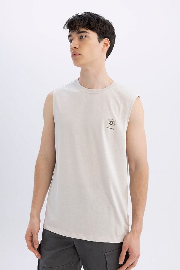 Regular Fit Baskılı Bisiklet Yaka Atlet C5041AX24HS - 3