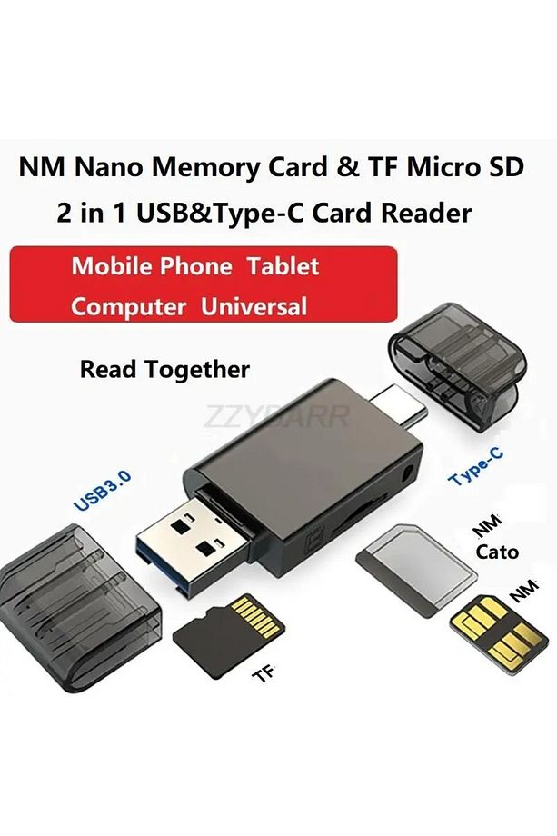 Usb, Type-c Ve Lightning Girişli Ultra Hızlı Hafıza Kart Okuyucu, Micro Sc Hafıza Kart Reader - 1