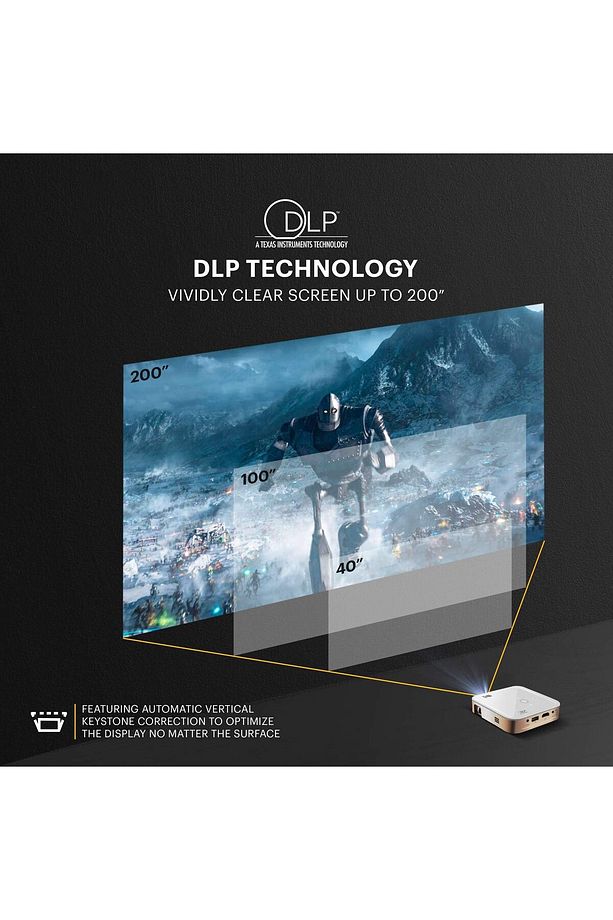 Luma 350 Mobil Akıllı Projektör, 4K Ultra HD, Android 6.0 ve Wi-Fi ile 200 İnç Ekran - 2