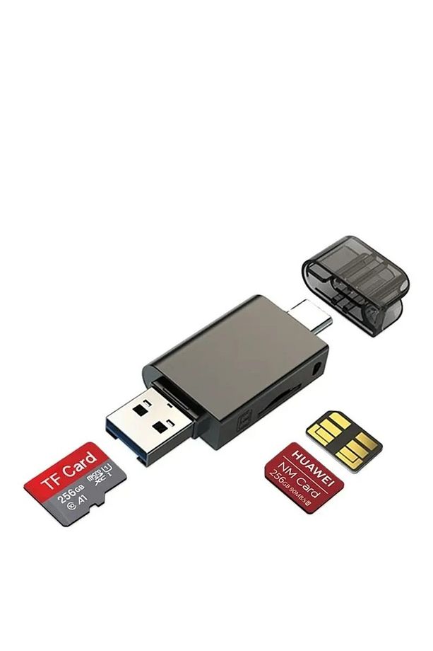 Usb, Type-c Ve Lightning Girişli Ultra Hızlı Hafıza Kart Okuyucu, Micro Sc Hafıza Kart Reader - 4