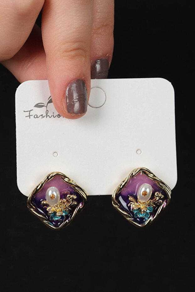 KADIN MİNELİ ÇELİK KÜPE - 1