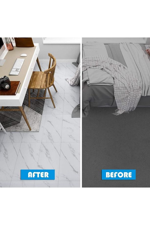 30cm x 60cm 1 Adet Yapışkanlı Floor Pvc Panel Yer Zemin Kaplama Paneli Arkası Kauçuklu Banyo Mutfak - 5