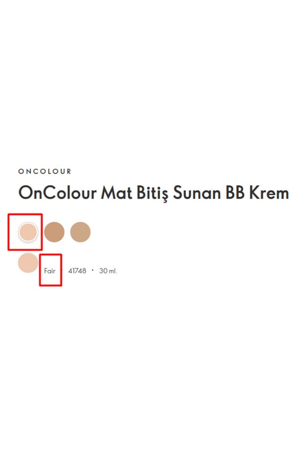 Oncolour Mat Bitiş Sunan Bb Krem 30 ml Fair 41748 - 4
