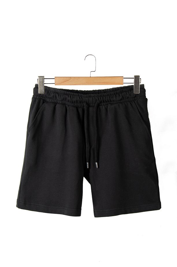 2'li Erkek Siyah - Ekru Basic Regular Fit Şort & Bermuda - 5