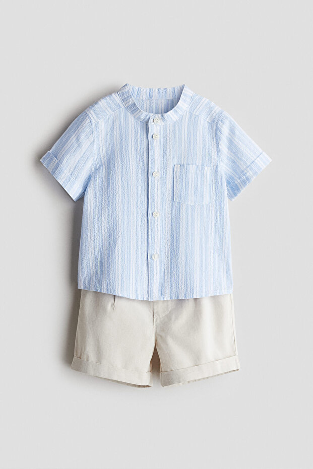 2 Parçalı Gömlek ve Şort Set - 1