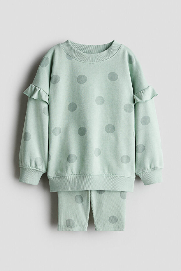 2 Parçalı Sweatshirt ve Şort Set - 1