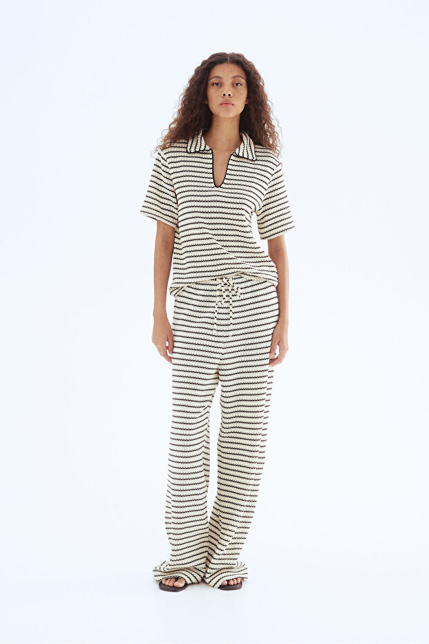 Tekstüre Triko Pantolon - 1