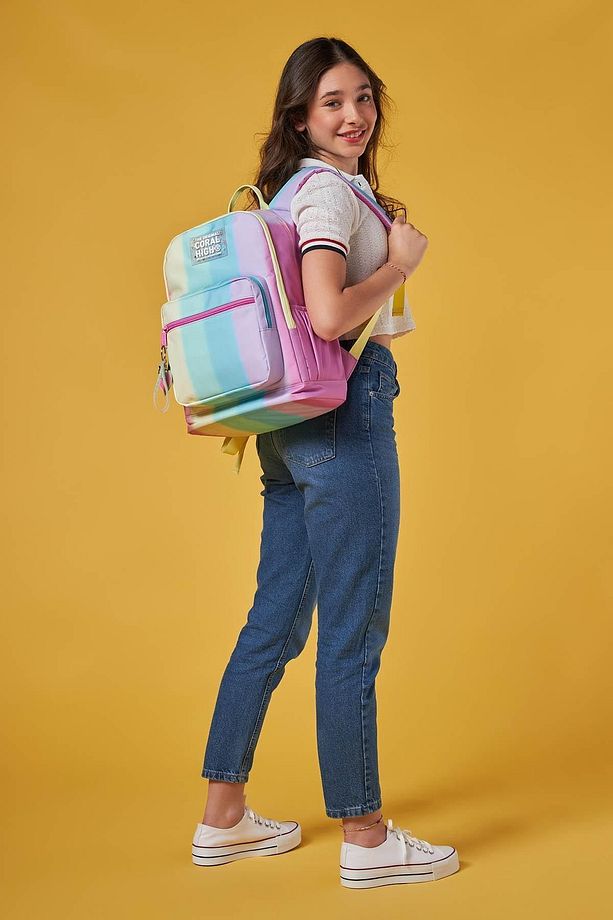 Pastel Renkler 3'lü SET Okul Sırt Çantası - 3