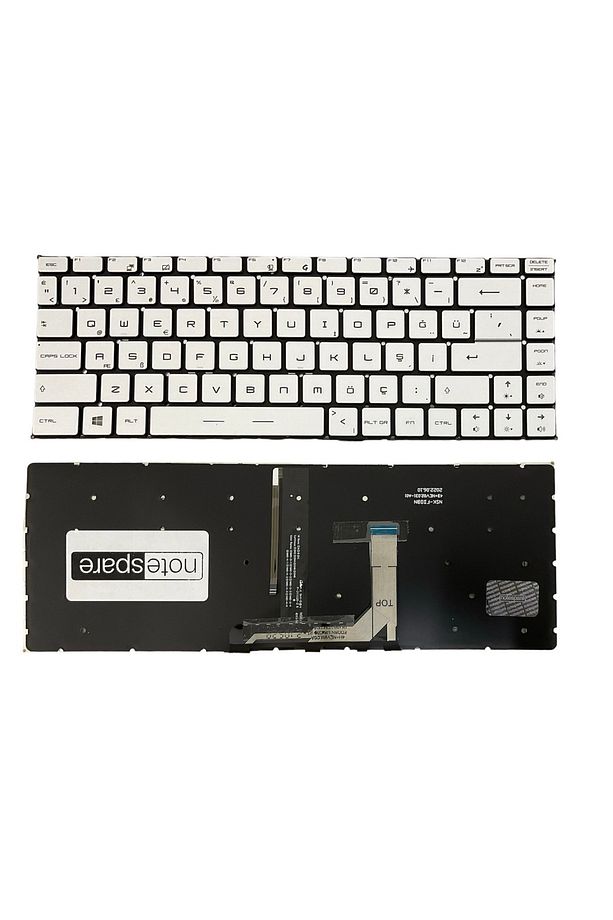 Msi ile Uyumlu GF63 Thin 12VE-1200XTR Klavye Işıklı Gümüş Gri TR Küçük Enter Versiyon - 1