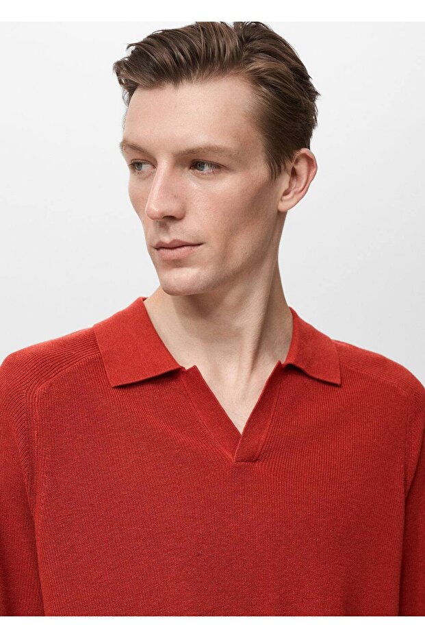 Kalıplı triko polo gömlek - 6