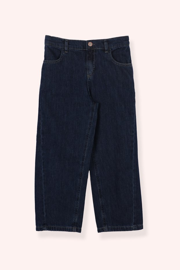 Baby Boy Washable Navy Blue Jeans with Elastic Waist