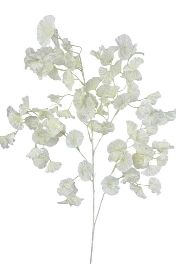 Yapay Çiçek Beyaz Zambak Tek Dal 90*35cm Kumaş Çiçek Uzun Dal - 2