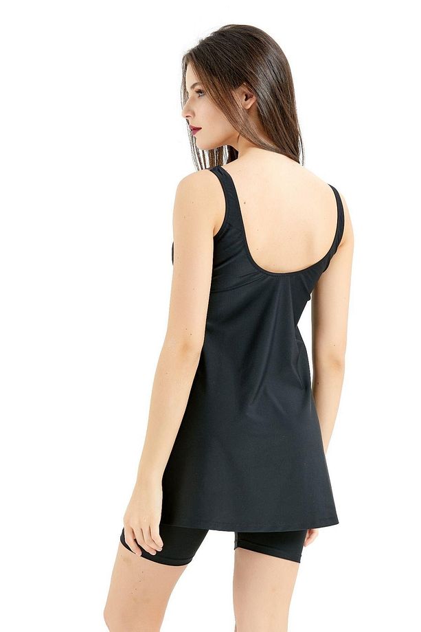 Taytlı Elbise Mayo C14380 Siyah/Çiçekli - 3
