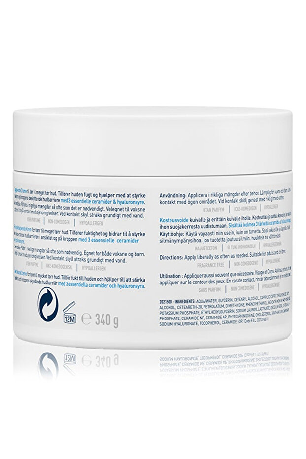 CeraVe 340gr Moisturizing Face and Body Cream Containing Ceramide and Hyaluronic Acid - Dry Skin - 3